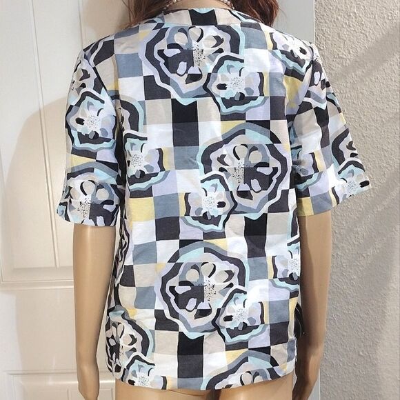 Raoul Women's Size US 10, V-Neck Abstract Multicolor Blouse Top - Picture 2 of 9